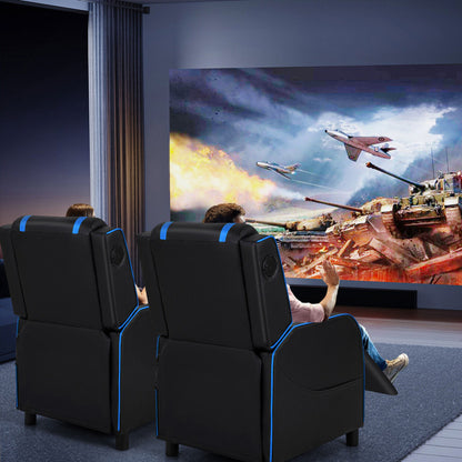 PU Leather Massage Gaming Recliner Chair with Side Pockets – Ergonomic Comfort for Gamers &amp; Relaxation Seekers
