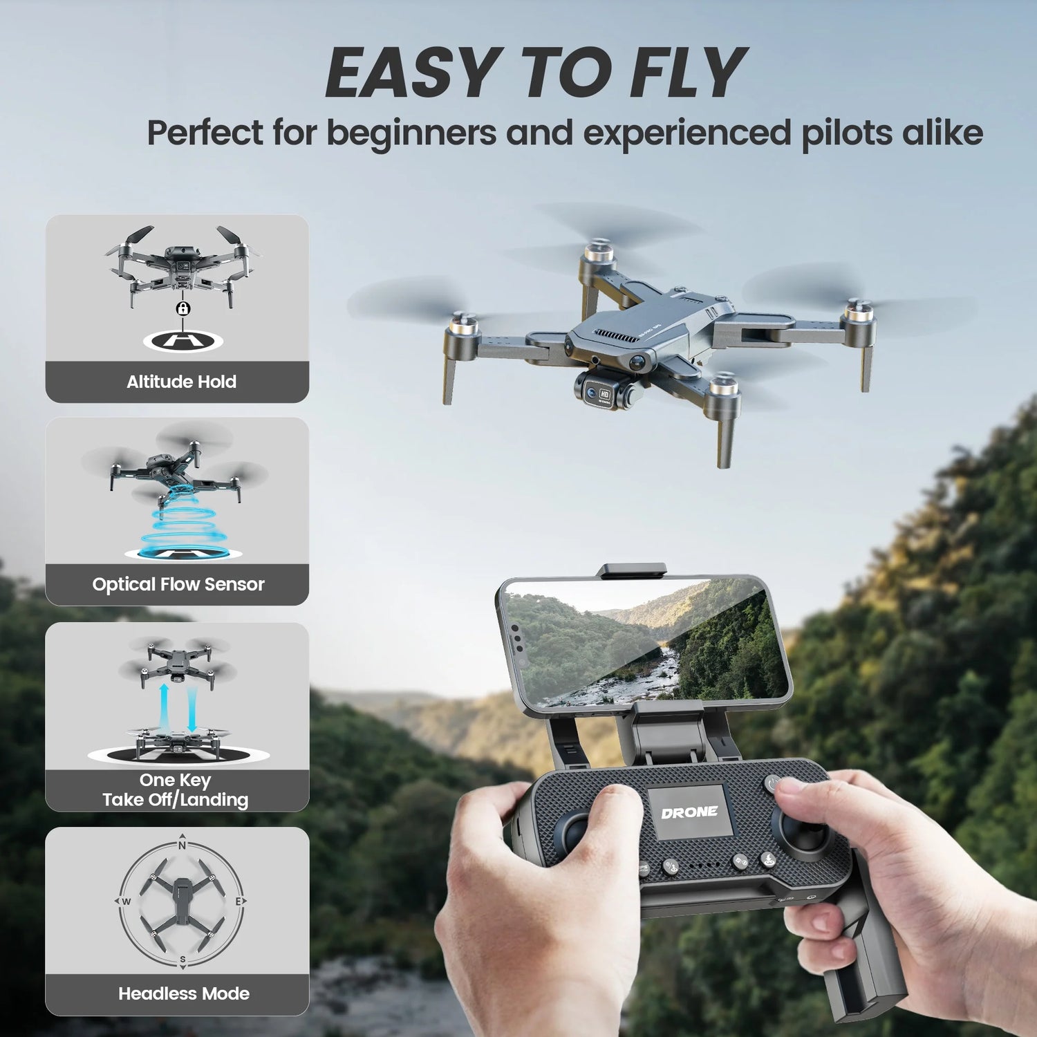 B3-PRO GPS Foldable Drone with 4K HD Camera – Brushless Motor, Dual Batteries, Black