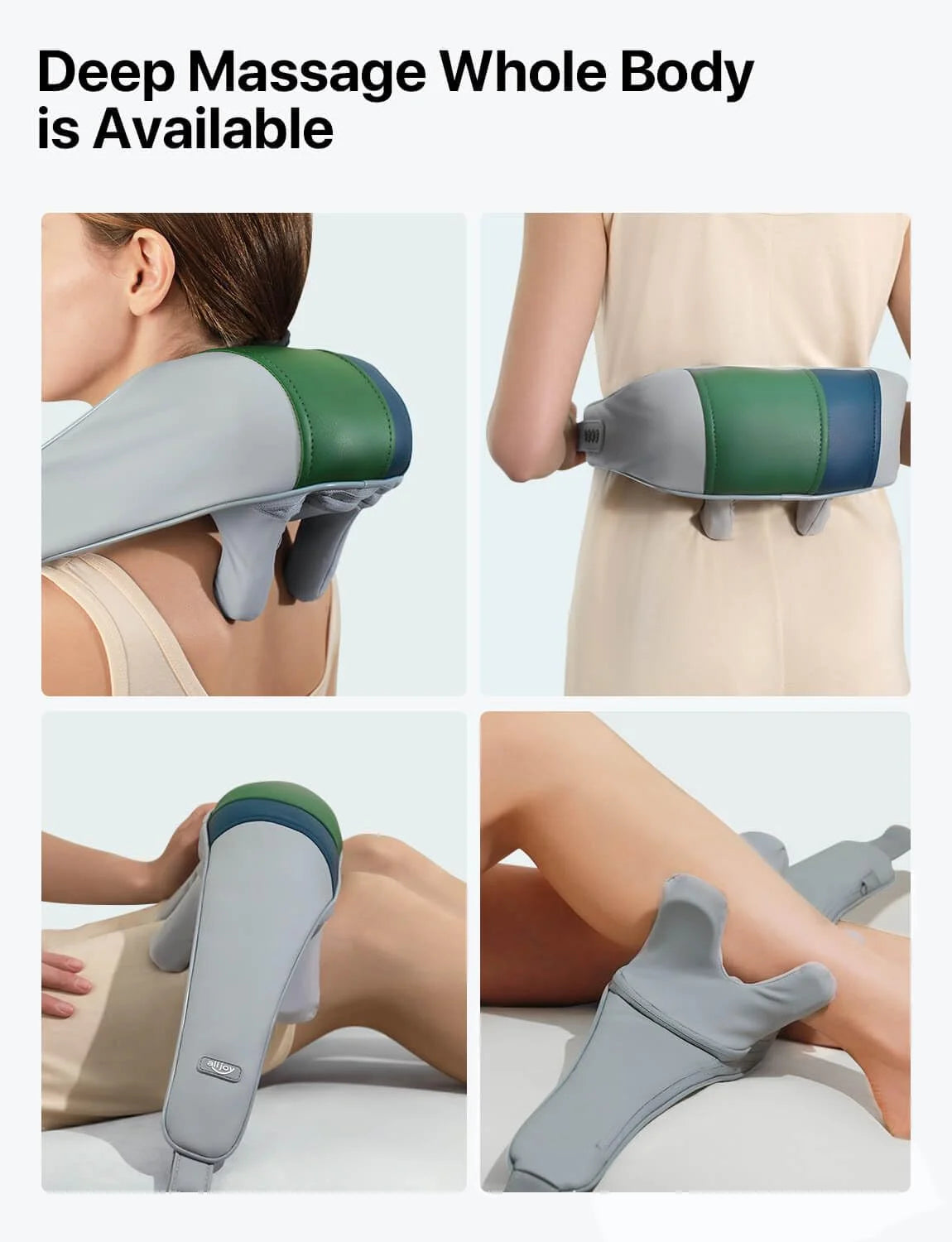 Cordless 4D Shiatsu Neck and Shoulder Massager with Heat – Deep Tissue Kneading Massage for Neck, Back, Legs – Rechargeable, Portable Gift for Men, Women, Mom &amp; Dad