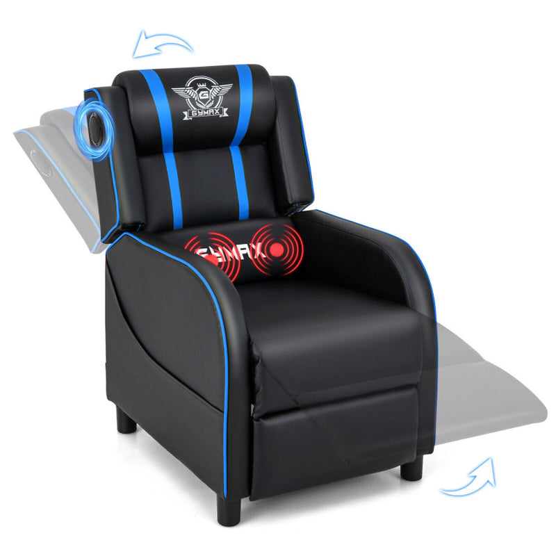 PU Leather Massage Gaming Recliner Chair with Side Pockets – Ergonomic Comfort for Gamers &amp; Relaxation Seekers