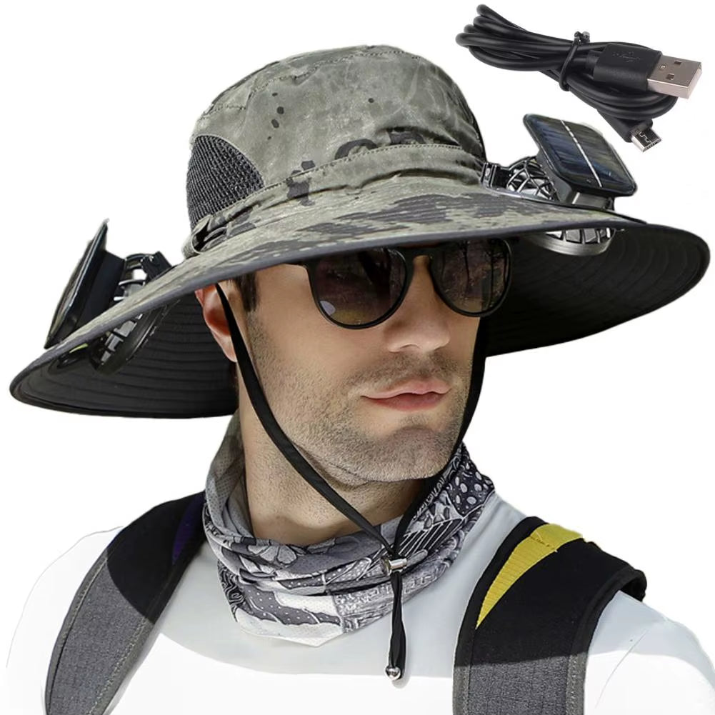 BreezeGuard™ Solar Fan Hat – Stay Cool with Hands-Free Sun-Powered Comfort