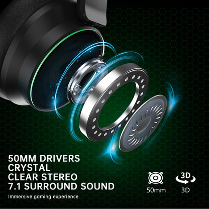 🎧 2.4GHz Wireless Gaming Headset – Multi-Platform Gaming Headphones with Bluetooth 5.3, Detachable Noise-Canceling Mic &amp; 45H Battery Life