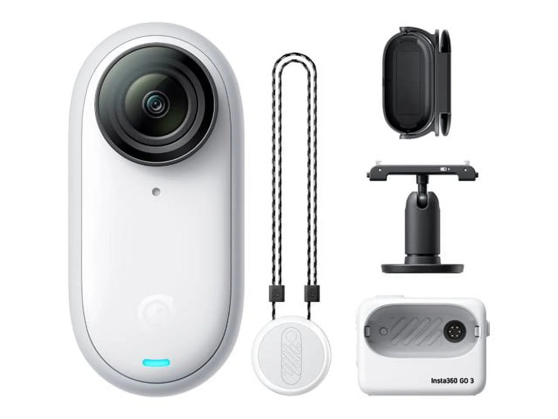 Go 3 Action Camera – 2.7K/30FPS Ultra-Compact Sports Cam with 64GB Flash Storage, Bluetooth &amp; Wi-Fi, Waterproof up to 16FT – White