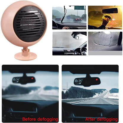2 in 1 Portable Car Heater &amp; Cooler Fan – 180W 12V Mini Car Air Heater and Speed Cooling Fan with 360° Rotation – Pink