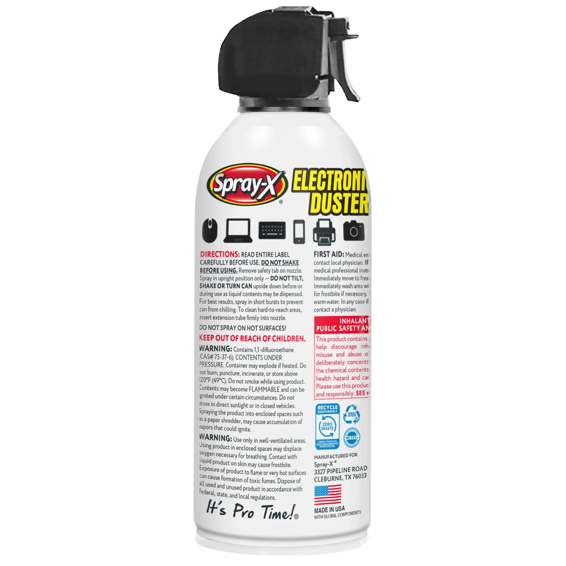 Spray X Electronics Duster – 10oz Compressed Air Cleaner for Keyboards, Laptops, and Electronics