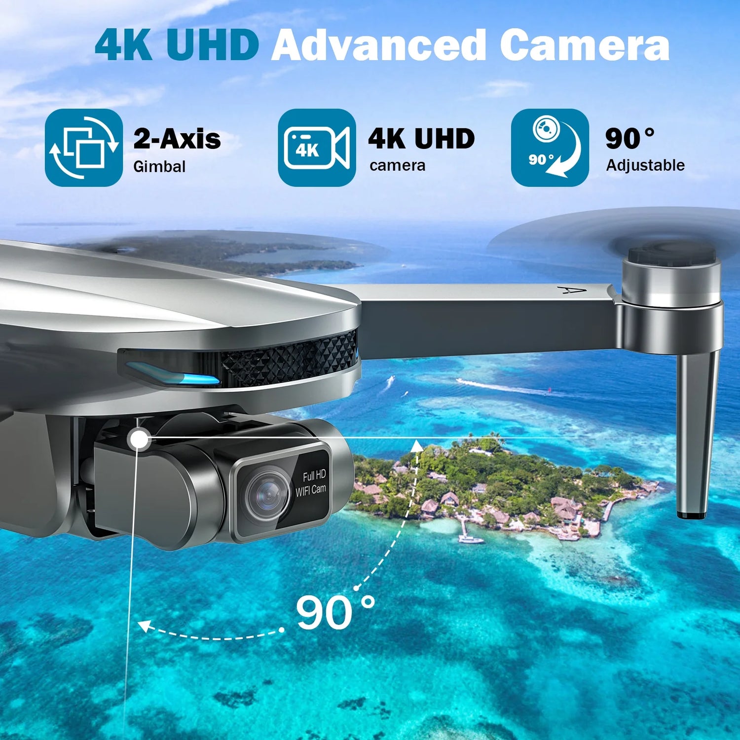 G09 GPS Drone with 4K Camera for Adults – RC Quadcopter with Auto Return, Follow Me, Optical Flow, 2 Batteries for 60 Min Flight, Foldable FPV Drone (Black)