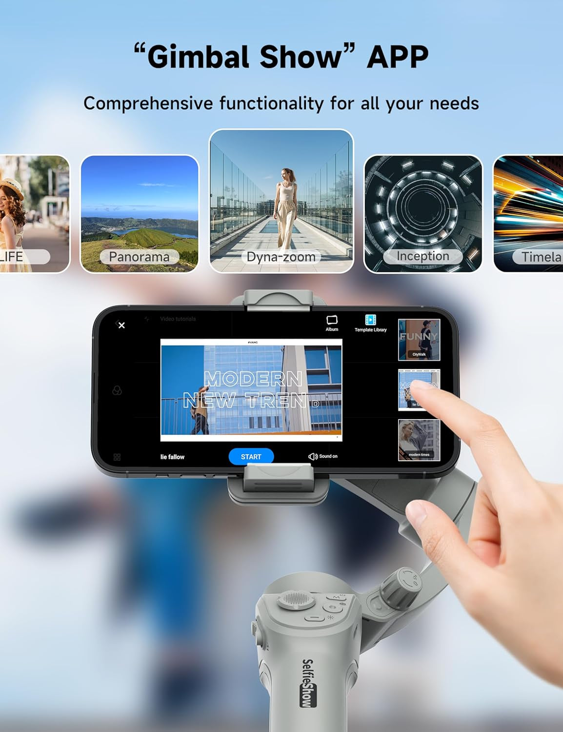 🎥 Smartphone Gimbal Stabilizer – 3-Axis Handheld Camera Gimbal for iPhone &amp; Android  Face &amp; Object Tracking | Anti-Shake | Portable &amp; Foldable | Video Vlogging Gimbal for Creators