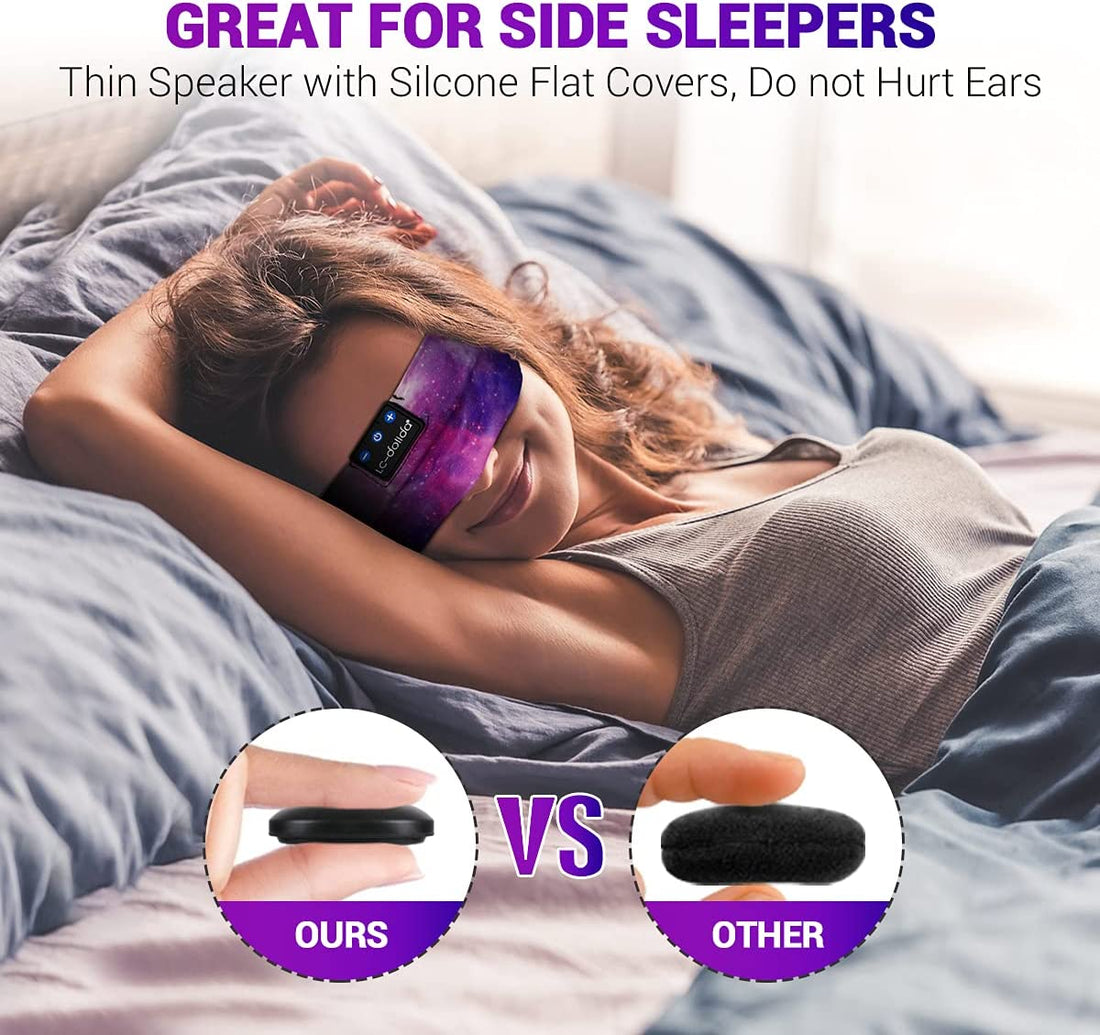 Bluetooth Sleep Headphones Headband | Wireless HD Stereo Speakers | Ultra-Thin Design for Side Sleepers | Ideal for Sleep, Yoga, Travel &amp; Sports