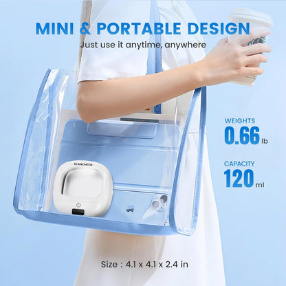 Rechargeable Ultrasonic Retainer Cleaner Machine – Cordless, IPX7 Waterproof, 2 Cleaning Modes with Digital Timer – 120ML Portable Cleaner for Dentures, Aligners, Night Guards, Mouth Guards, Jewelry (White)