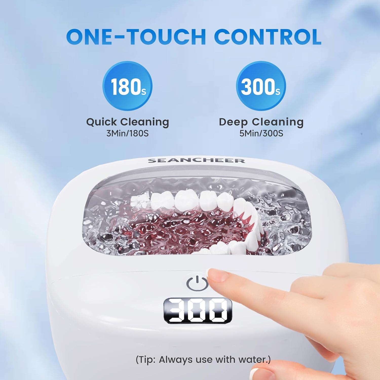 Rechargeable Ultrasonic Retainer Cleaner Machine – Cordless, IPX7 Waterproof, 2 Cleaning Modes with Digital Timer – 120ML Portable Cleaner for Dentures, Aligners, Night Guards, Mouth Guards, Jewelry (White)