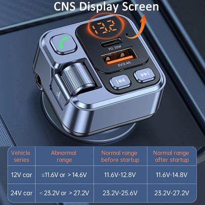 Car Bluetooth 5.1 Wireless FM Transmitter with Dual USB Charging Ports | Hands-Free Calling &amp; Music Playback Radio Adapter Car Kit