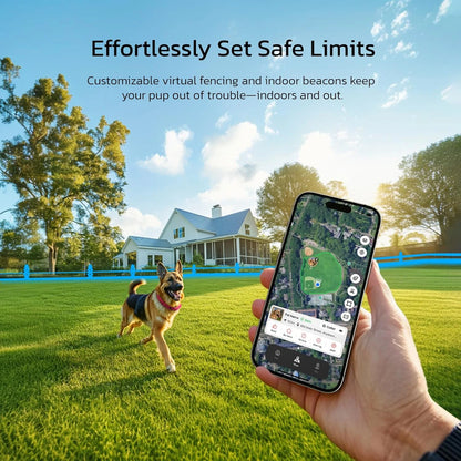 Wireless Fence GPS Dog Collar – AI Analysis, Precise Positioning, 5-Day Battery, IP68 Waterproof | Gray