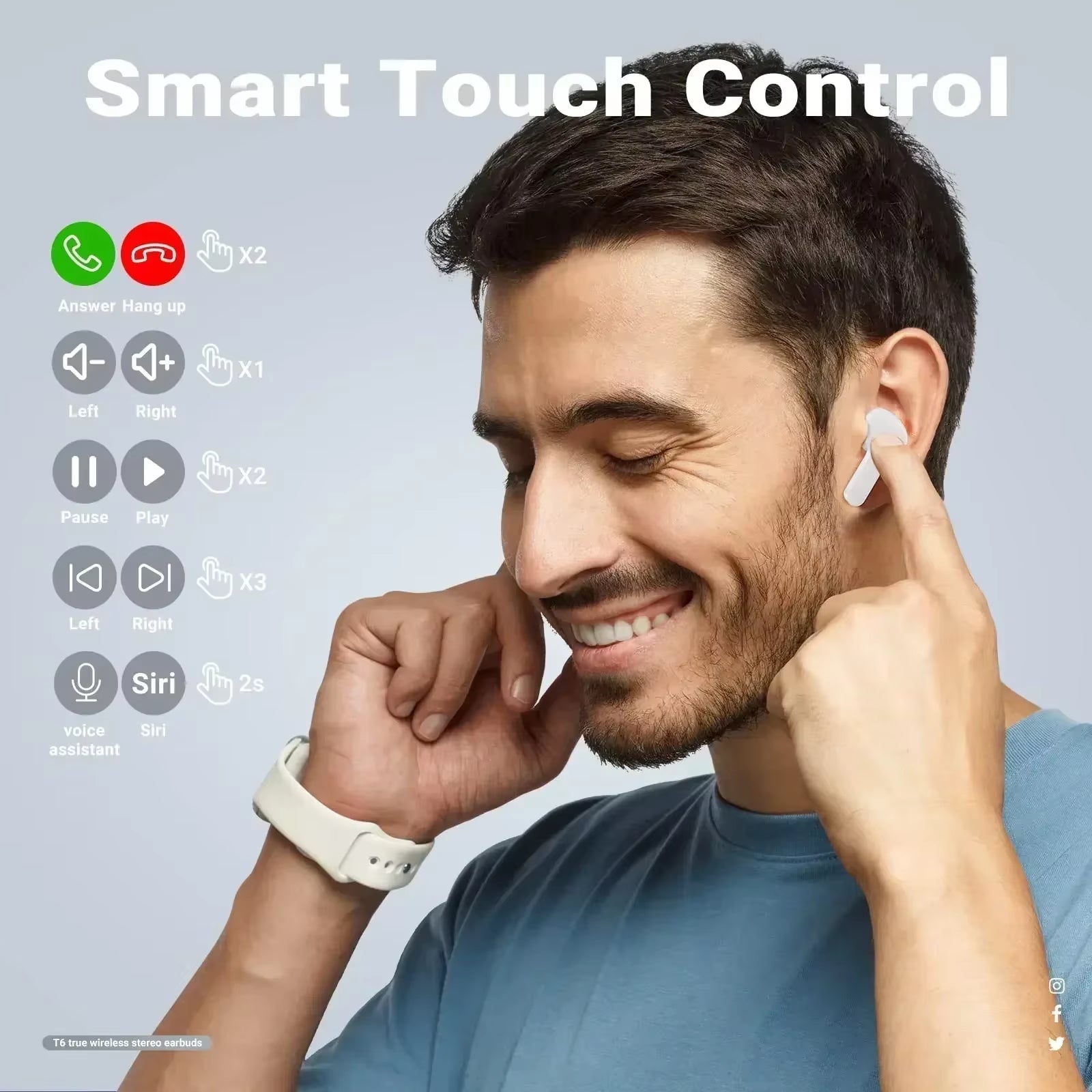 CrystalBeats BT30: Transparent TWS Bluetooth 5.3 Earbuds with Digital Display &amp; Noise Canceling