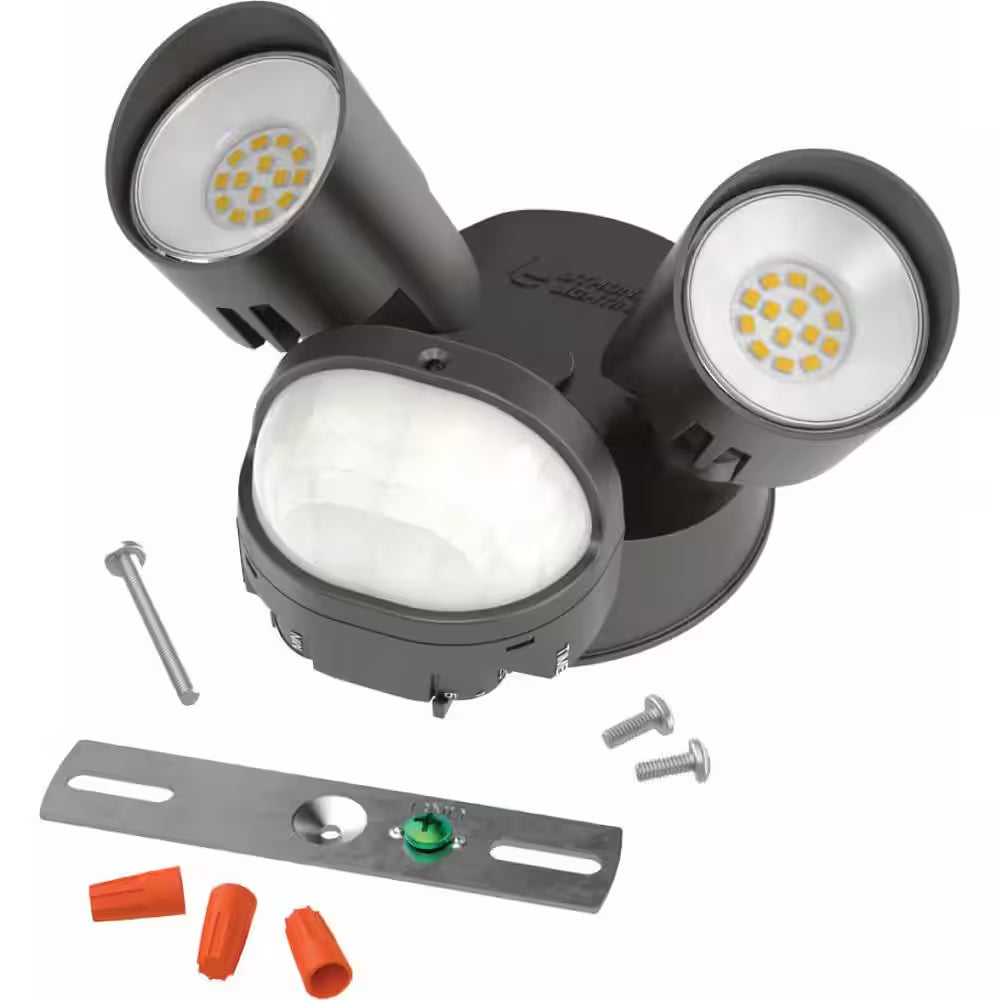 Contractor Select HGX Dark Bronze Motion Activated Outdoor Integrated LED Flood Light