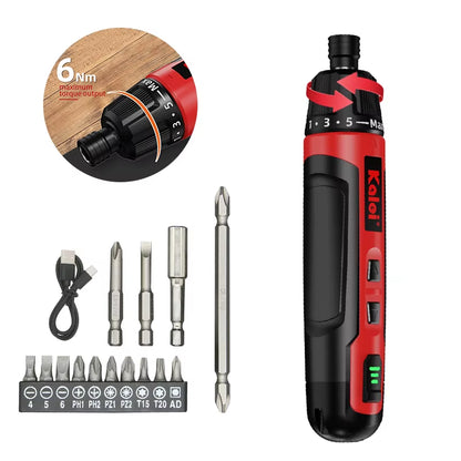 6-Speed Torque Cordless Electric Screwdriver  2000mAh Lithium Battery | 3.6V Power Tool Set | Household Maintenance &amp; Repair
