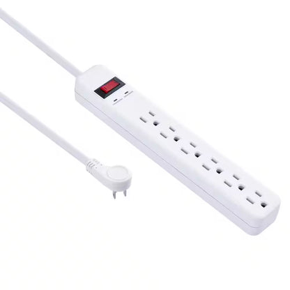 3 Ft. 6-Outlet Power Strip Surge Protector – White, 4-Pack