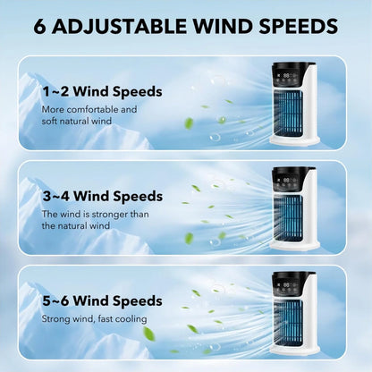 3-in-1 Portable Air Conditioner Humidifier &amp; Atmosphere Light – USB Cooler Fan for Office &amp; Home