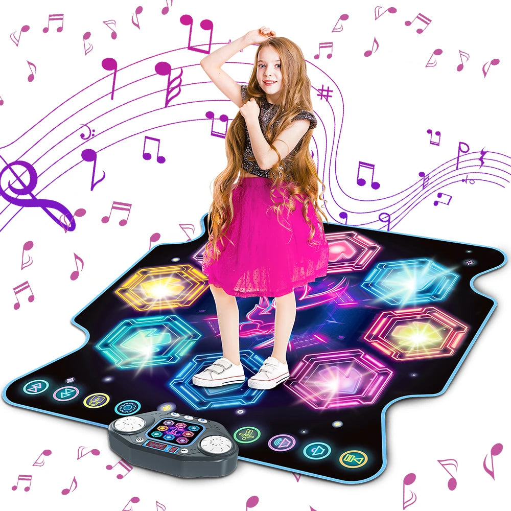 🎵 Dance Mat for Kids – 27 Levels, 8 LED Keys, Bluetooth Music Play Mat with 5 Game Modes, Built-in Songs (Ages 3+)