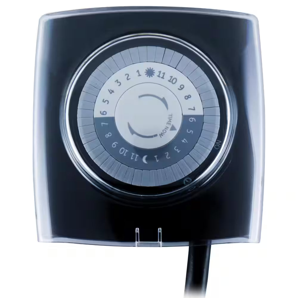 15 Amp 24-Hour Outdoor Plug-In Mechanical Timer Extreme Weather-Resistant | Reliable Daily Automation