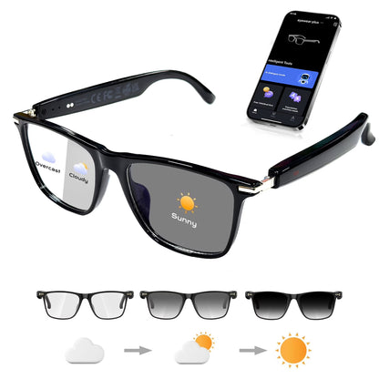 AI Smart Glasses | DeepSeek R1 &amp; Gemini 2.5 Chat Integration | 164 Languages Translation | Bluetooth Music &amp; Calling | Color-Changing Lenses | IP67 Waterproof