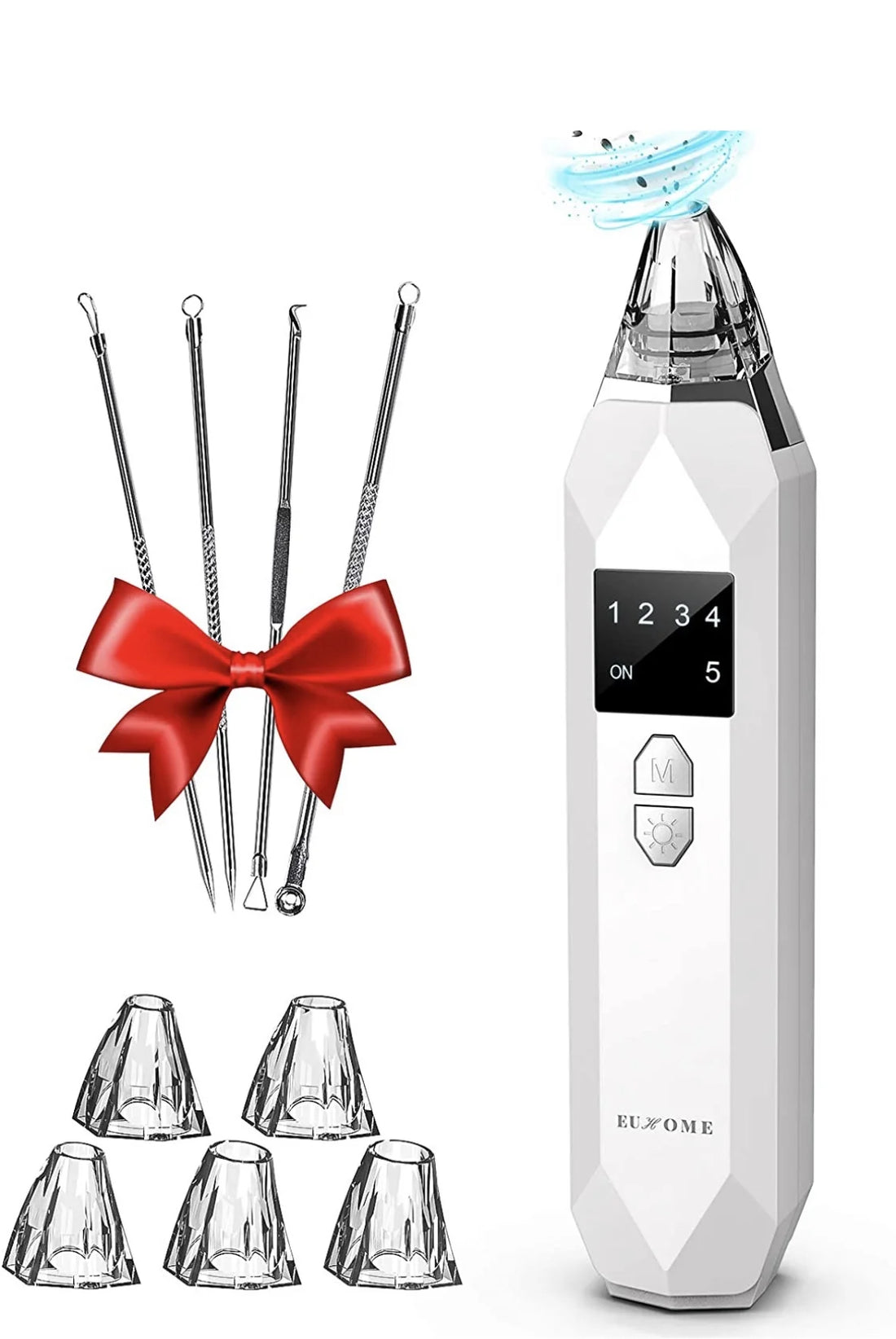 Electric Blackhead Remover Facial Vacuum Cleaner – Rechargeable Acne &amp; Pore Cleaning Tool for Deep Facial Care – Black