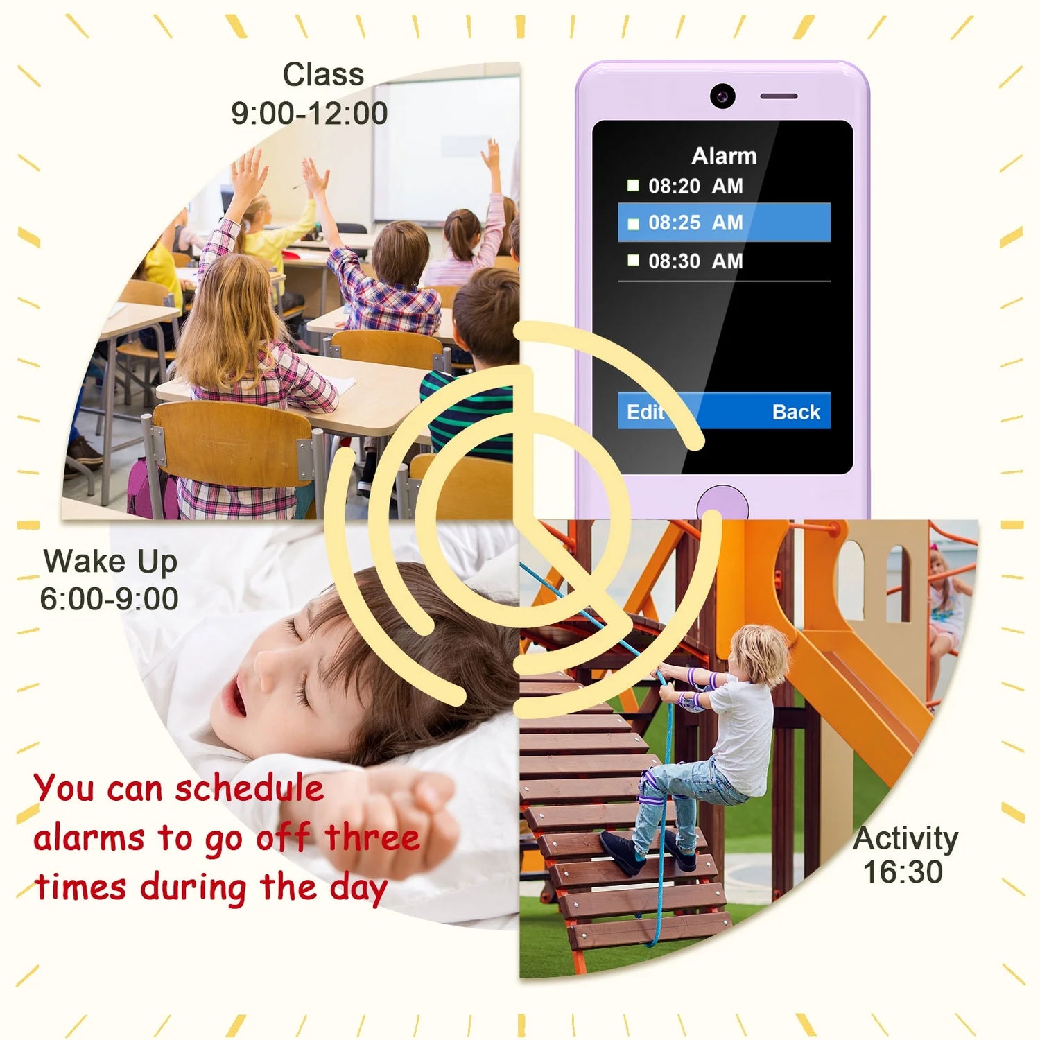2.8&quot; Kids Phone Learning Toy – Dual Camera, Habit Tracker, Games &amp; Alphabet Educational Gift for Toddlers Ages 3-7 (Purple)