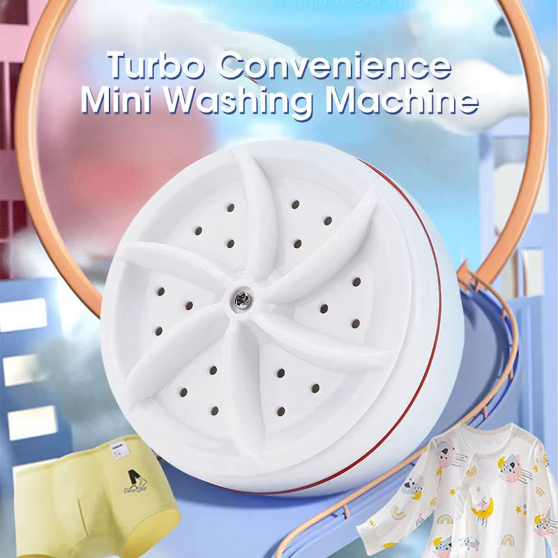 TurboClean™ Mini Washer: USB-Powered Ultrasonic Laundry Solution for Home &amp; Travel