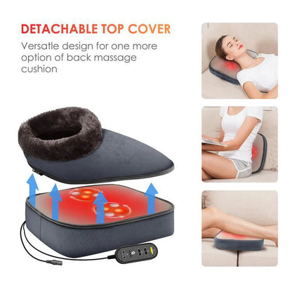 Kneading Shiatsu Foot &amp; Back Massager with Heat, Feet Warmer Machine Gift for Family