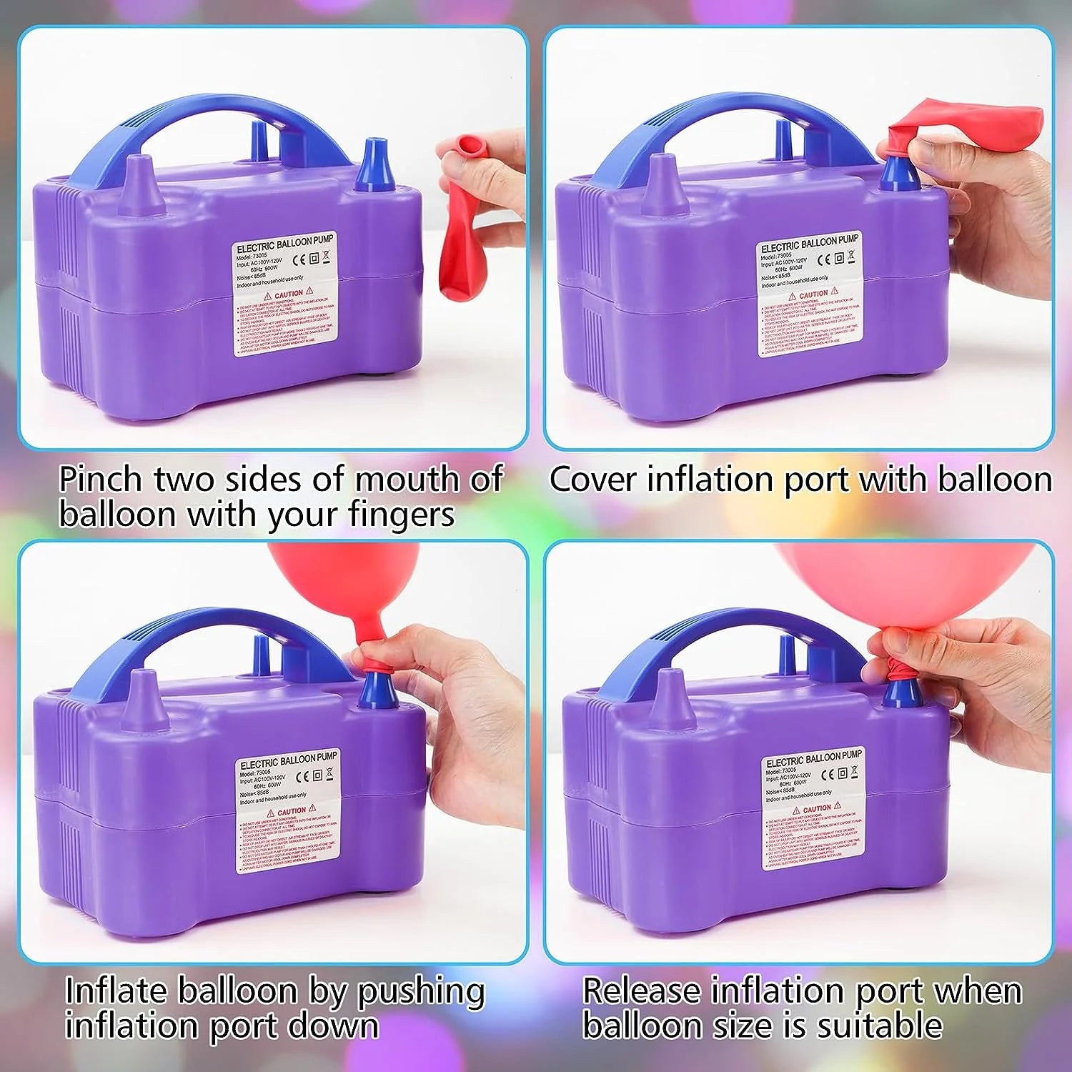 Electric Air Balloon Pump – Portable Dual Nozzle Inflator for Party Decorations