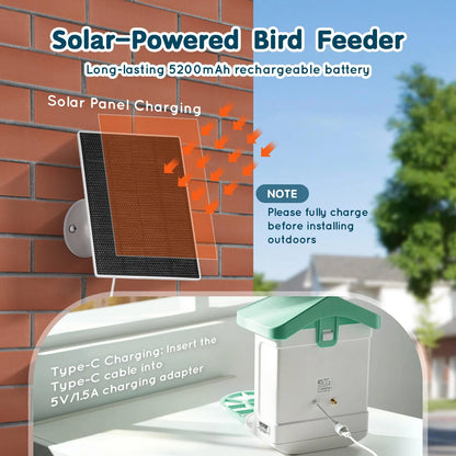 VEVOR Smart Bird Feeder with Camera – 2K HD AI Bird Recognition, Auto Capture, Night Vision, Solar Powered, Motion Detection &amp; App Control