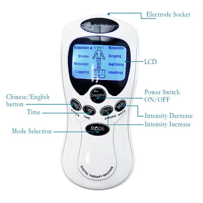 Electrical Stimulation Therapy Massager with Digital Display – TENS &amp; EMS Unit for Back, Neck, Muscle Pain Relief – 24 Modes, Rechargeable, Portable – Ideal Wellness Gift