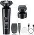 2-in-1 Cordless Electric Shaver for Men – Rechargeable Waterproof Razor with Beard Trimmer, Black