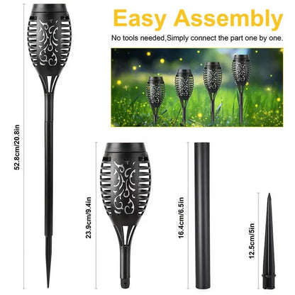 12-Pack Waterproof LED Solar Lights – Flickering Flame Effect Outdoor Lighting for Garden, Yard, Patio, Pathway