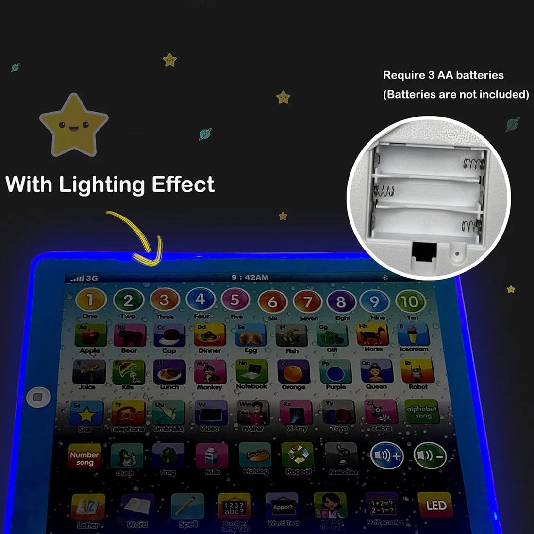 Learning Tablet for Kids Ages 2–5 – Interactive Educational Electronic Toy with ABC, Numbers, Words, Games &amp; Music