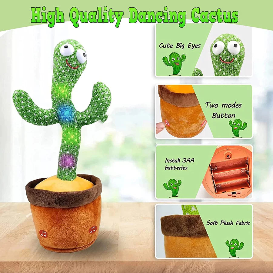🌵 Dancing Cactus Plush Toy Doll – Electronic Recording, Singing &amp; Dancing Funny Gift (US Version)