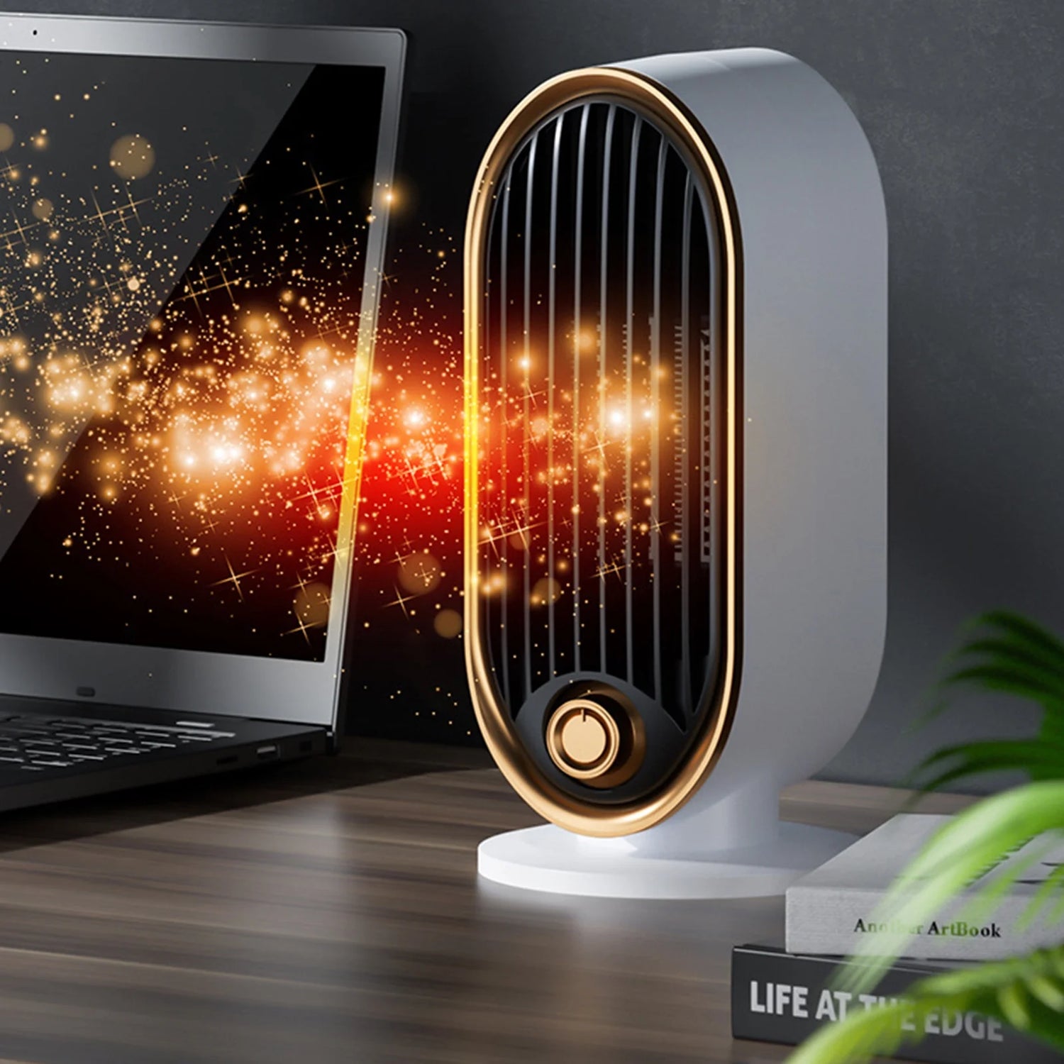 Small Electric Space Heater – 800W Fast Heating Ceramic Heater for Home, Bedroom, and Office
