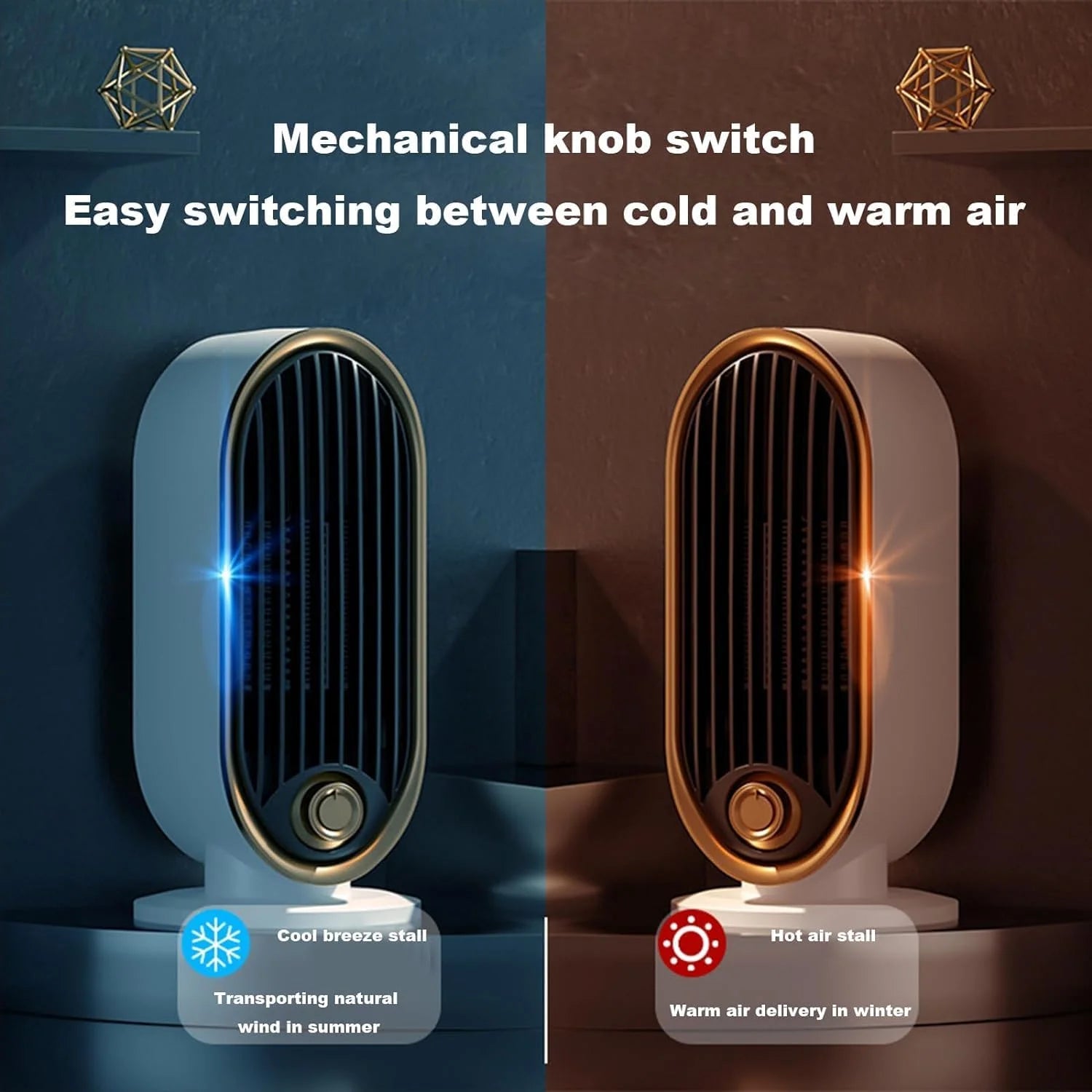 Small Electric Space Heater – 800W Fast Heating Ceramic Heater for Home, Bedroom, and Office