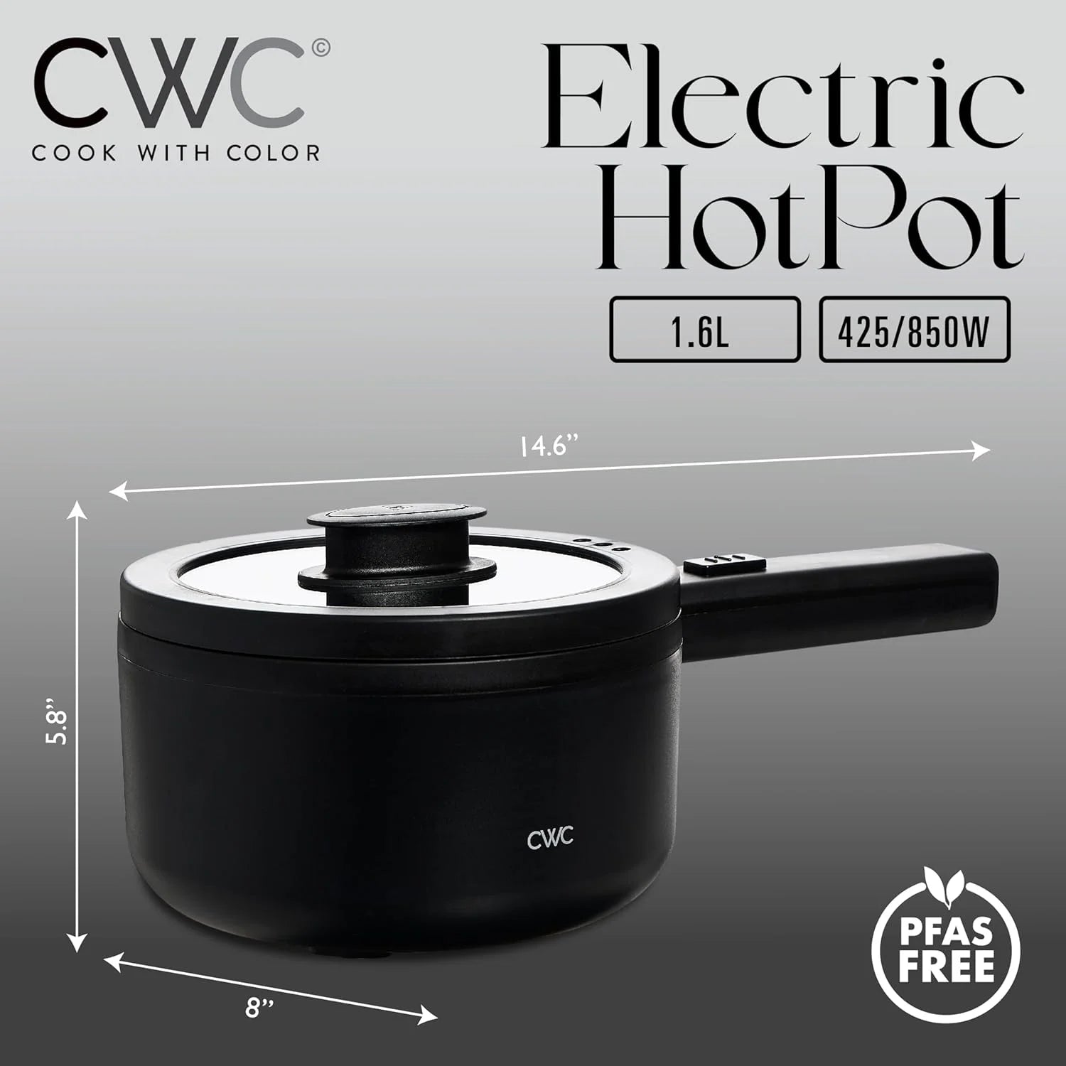 .6L Electric Hot Pot 700W Nonstick Mini Cooker