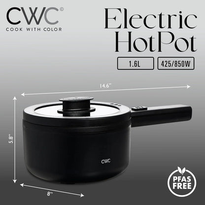 .6L Electric Hot Pot 700W Nonstick Mini Cooker