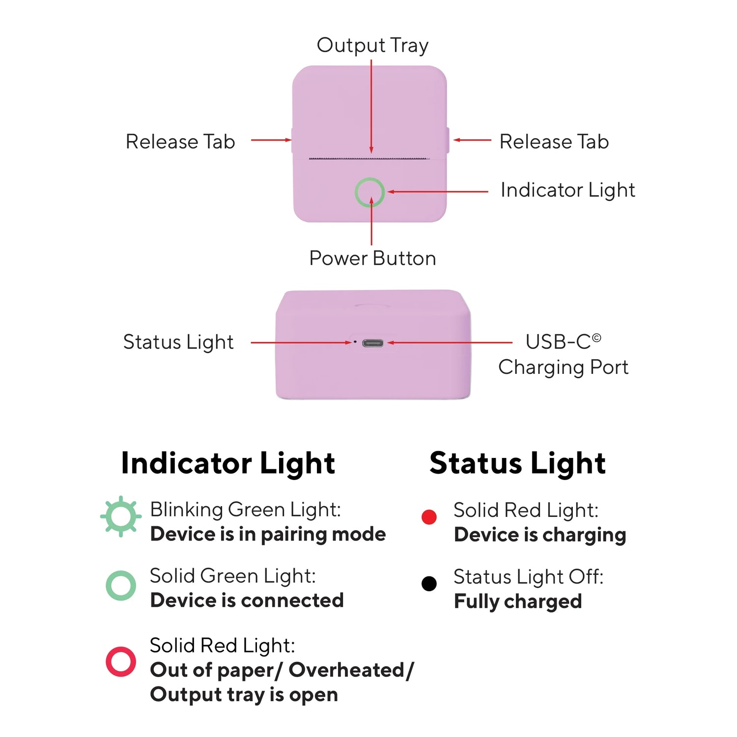 CTP500 Wireless Mini Thermal Printer &amp; Label Maker – Inkless Bluetooth Printer with Paper, Compatible with Android &amp; iOS (Purple)