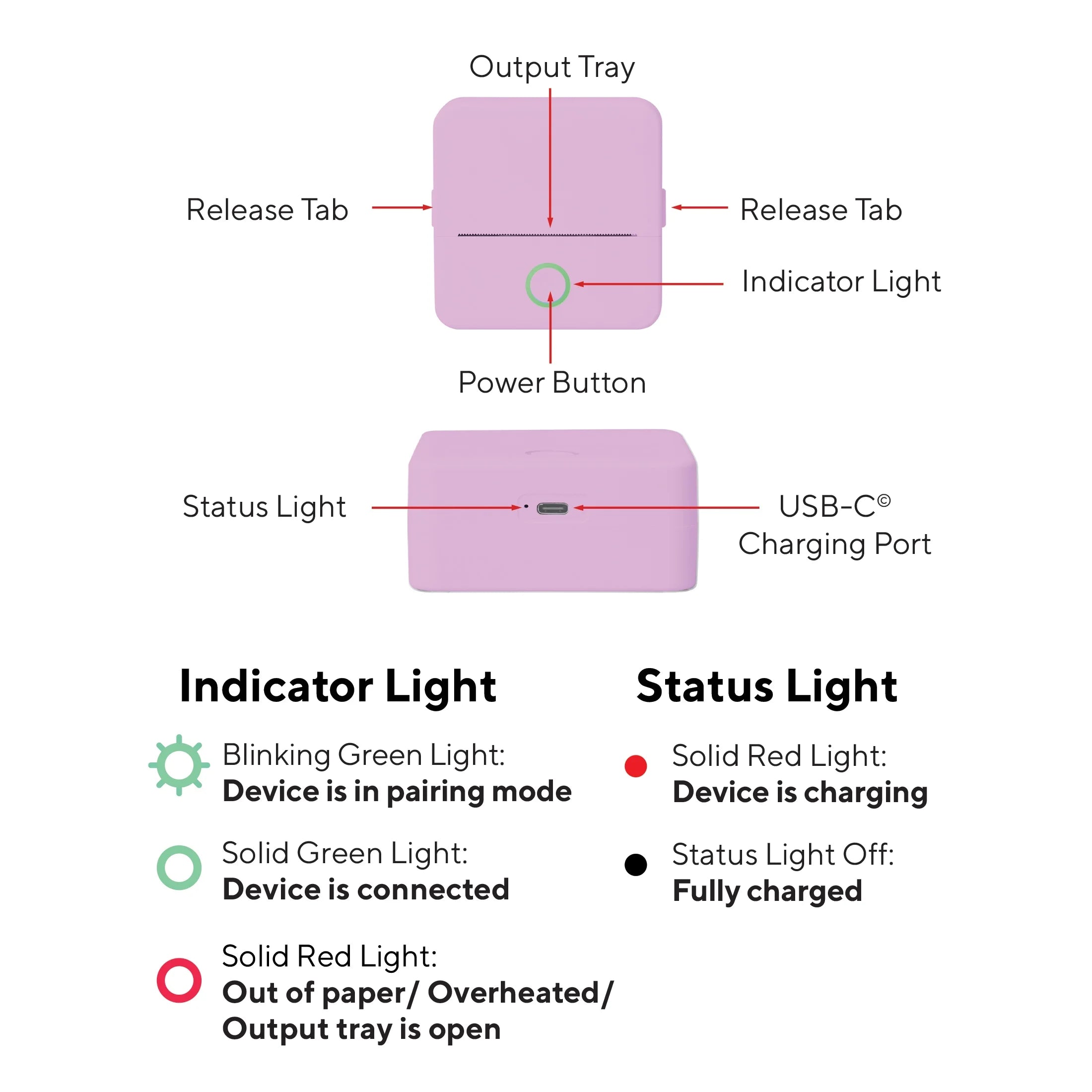 CTP500 Wireless Mini Thermal Printer &amp; Label Maker – Inkless Bluetooth Printer with Paper, Compatible with Android &amp; iOS (Purple)