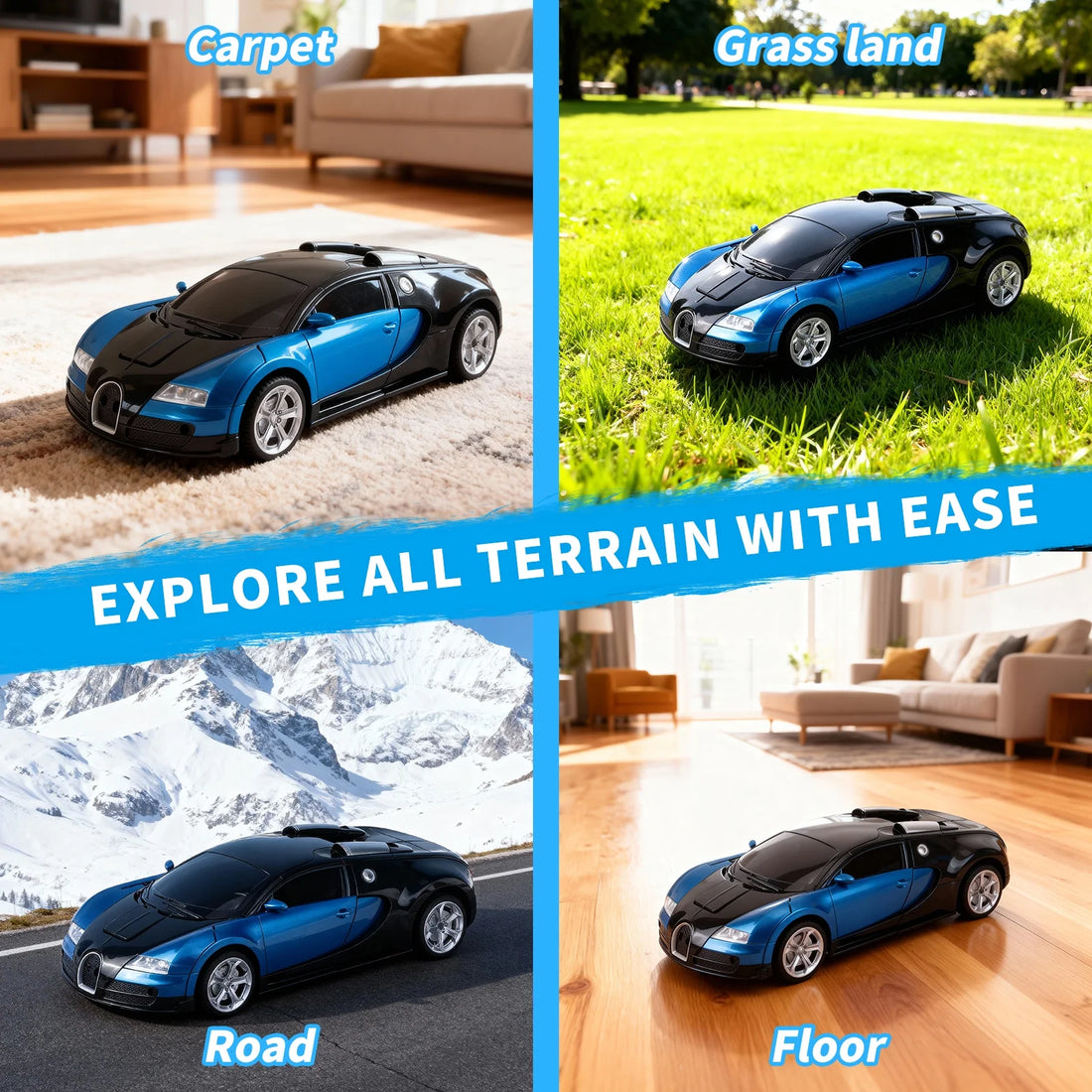 Remote Control Transforming Car Robot Toy – 2.4GHz RC Racing Car, Gesture Sensing, One-Key Transformation, 360° Spins for Kids