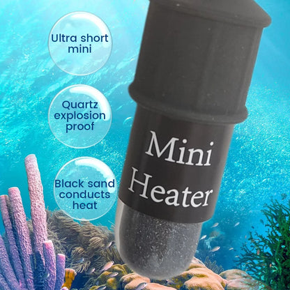 Evjurcn Aquarium Heater 10W Mini Fish Tank Heater with Digital Display Thermostat Adjustable Temperature 64~93F Set Arbitrarily 5V/2A USB Powered Automatic Power-Off for 1 to 5L Tanks(Black)