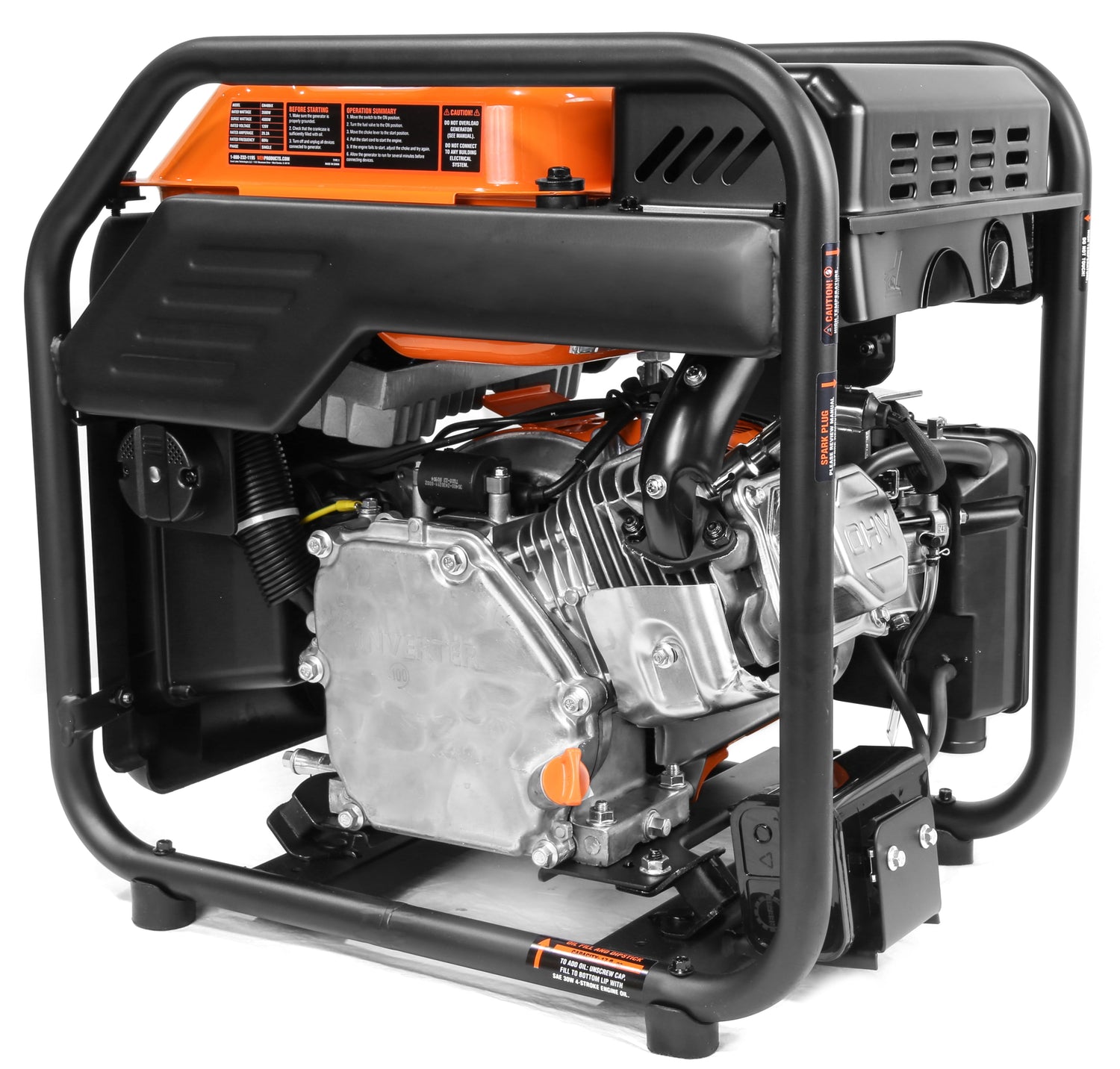 4000-Watt Gasoline Inverter Generator – Quiet Operation, Pull Cord Start, Portable Power for Home Backup, RVs &amp; Outdoor Use