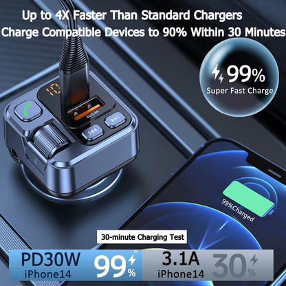Car Bluetooth 5.1 Wireless FM Transmitter with Dual USB Charging Ports | Hands-Free Calling &amp; Music Playback Radio Adapter Car Kit
