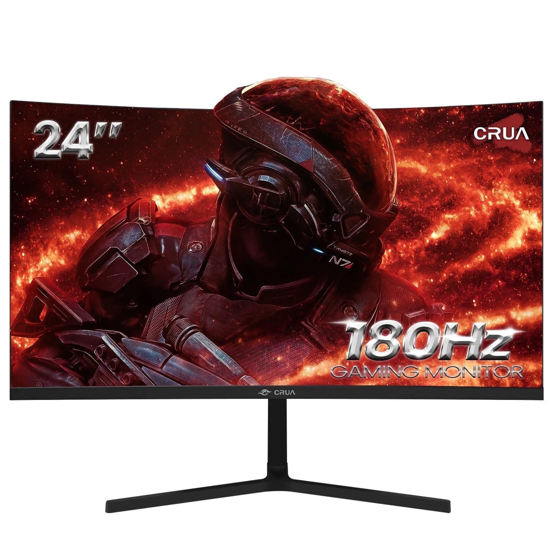 🎮 24&quot; Curved Gaming Monitor – FHD 1080P, 165Hz/180Hz Refresh Rate, FreeSync, 120% sRGB, Low Motion Blur – Black