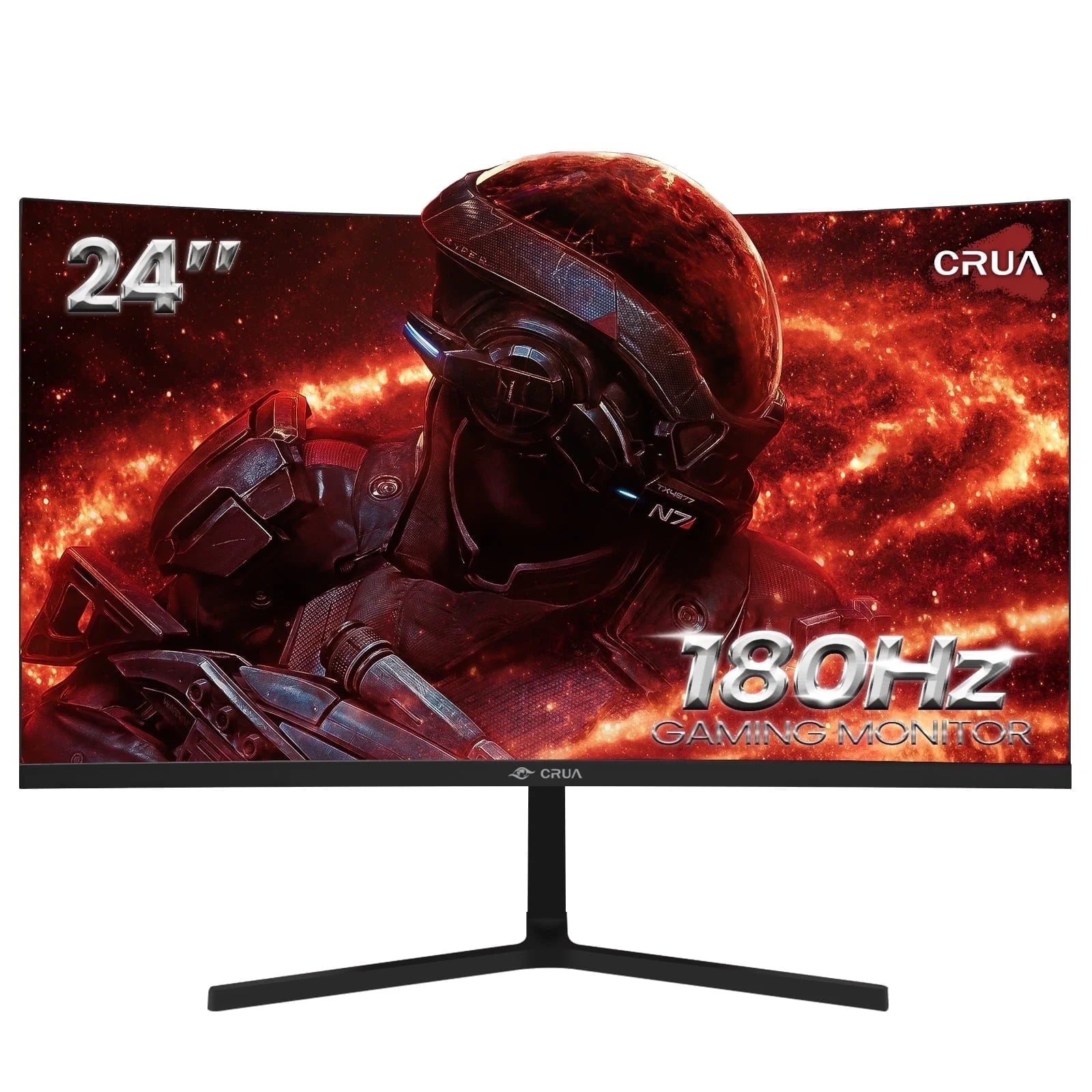 🎮 24&quot; Curved Gaming Monitor – FHD 1080P, 165Hz/180Hz Refresh Rate, FreeSync, 120% sRGB, Low Motion Blur – Black