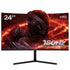 🎮 24" Curved Gaming Monitor – FHD 1080P, 165Hz/180Hz Refresh Rate, FreeSync, 120% sRGB, Low Motion Blur – Black