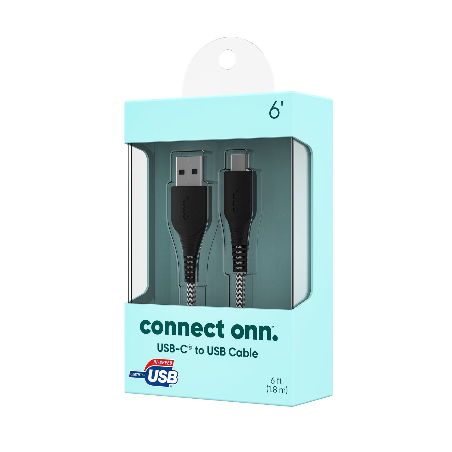 6Ft USB-C to USB-A Braided Charging Cable | USB-IF Certified | Durable Black Nylon | Compatible with iPhone 16/15 Series, Samsung Galaxy, Pixel, iPad Pro &amp; More