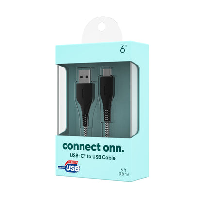 6Ft USB-C to USB-A Braided Charging Cable | USB-IF Certified | Durable Black Nylon | Compatible with iPhone 16/15 Series, Samsung Galaxy, Pixel, iPad Pro &amp; More